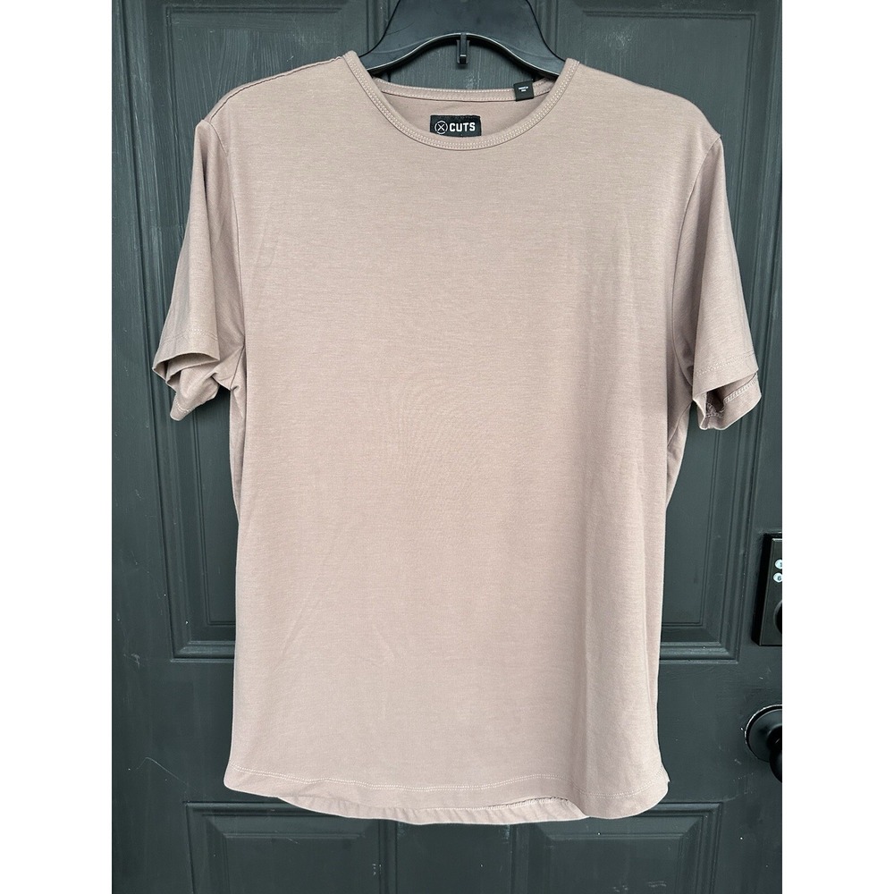 Cuts Clothing Curve Hem Pyca Pro Shirt Medium Mens Pink Short Sleeve‎ Crew Neck